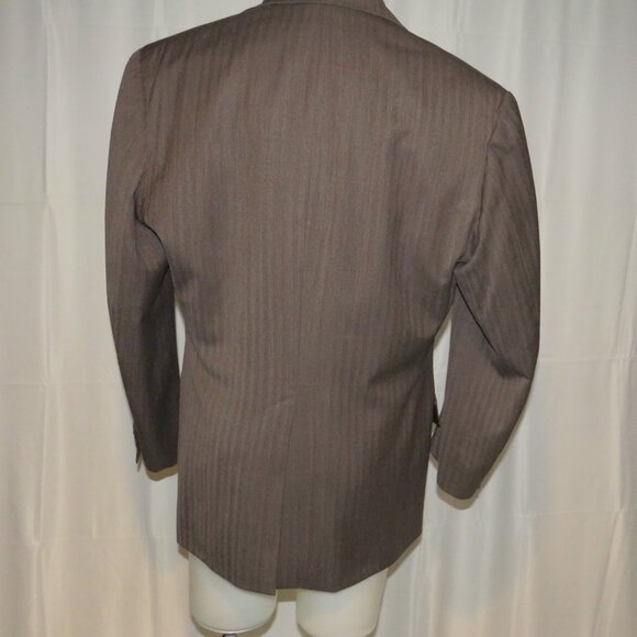 Anderson & Sheppard Savile Row Bespoke Brown Herringbone Sport Coat 42R - Picture 10 of 16